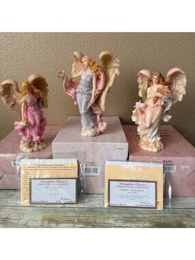 3 X Seraphim Classics Angel Figurine Rosalie Isabel Heather w/Boxes & COA Roman